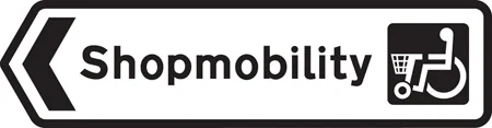Direction to a shopping area which provides a shopmobility service for disabled people