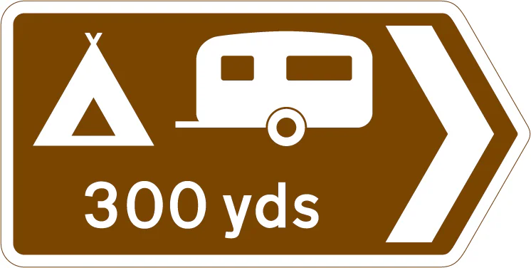 Camping and caravan site 300 yards in the direction indicated