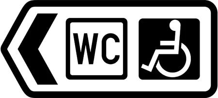 Direction to public toilets with facilities for disabled people