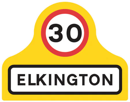 Start of a 30 miles per hour speed limit at the boundary of a town or village