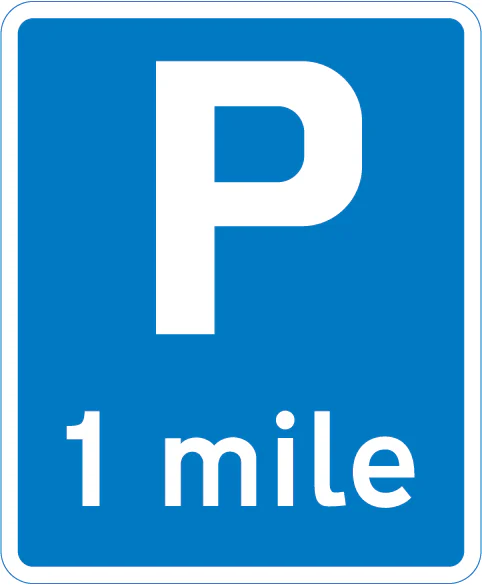 Distance to a parking place ahead