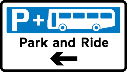 Distance and direction to a parking place ahead from which a 'Park and Ride' scheme operates