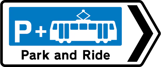 Direction to a parking place from which a 'Park and Ride' scheme operates