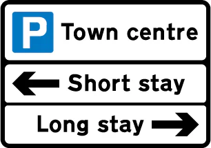 General directions to different types of parking place