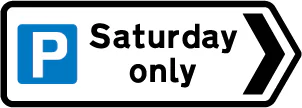 Direction to a parking place available only on the day specified