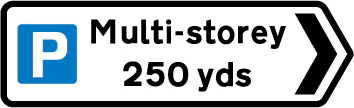 Direction and distance to a multi-storey parking place