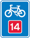 Number route for pedal cycles forming part of a national cycle route network