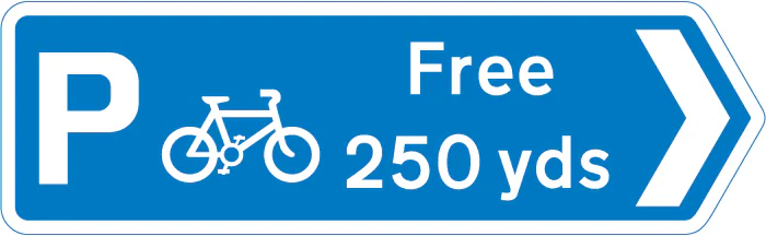 Direction and distance to a free parking place for pedal cycles