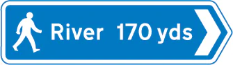 Distance and direction of route to destination shown for pedestrians