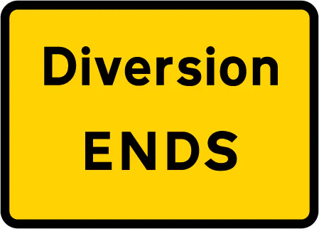 End of temporary diversion route