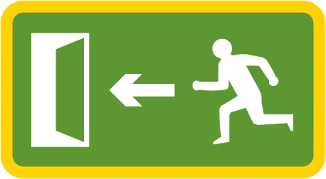 Direction to emergency exit for pedestrians from a tunnel