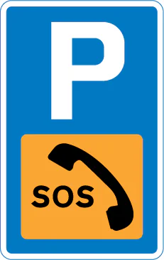 Emergency telephone in a parking place