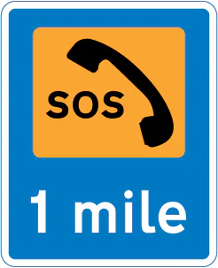 Emergency telephone 1 mile ahead