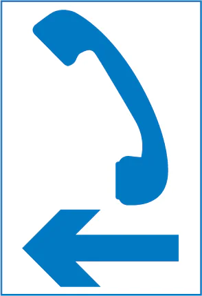 Direction to the nearest emergency telephone on the same side of the road