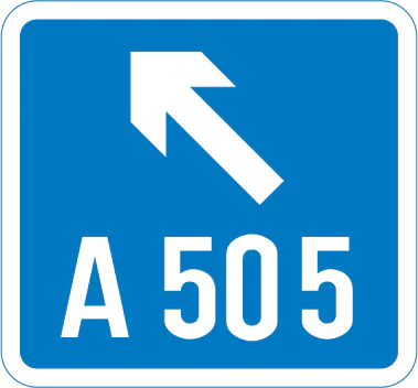 Number of route reached from a motorway exit road