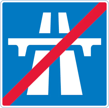 End of motorway regulations, including the national speed limit