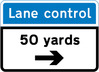Distance and direction of a system of lane control light signals