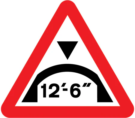 Maximum headroom of 12'-6'' at arch bridge ahead