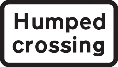 Crossing on road hump ahead