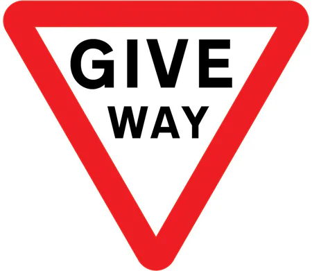 Give way to traffic on the major road