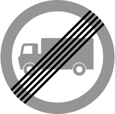 End of prohibition of goods vehicles exceeding the maximum gross weight indicated in a previous sign
