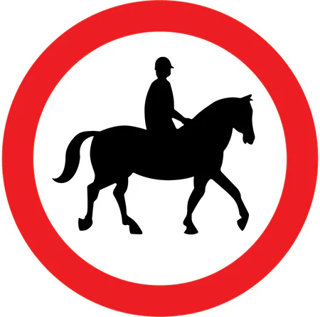 Ridden or accompanied horses prohibited