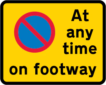 Continuous prohibition on waiting except loading and unloading on the footway