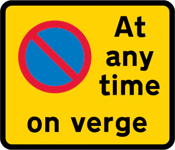 Continuous prohibition on waiting except loading and unloading on the verge