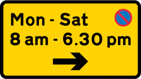 Waiting prohibited except for loading and unloading during the period and in the direction indicated