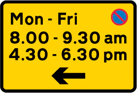 Waiting prohibited except for loading and unloading during the times and in the direction indicated