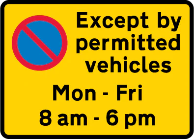 Waiting prohibited in designated off-highway loading area during the period indicated except by permitted vehicles