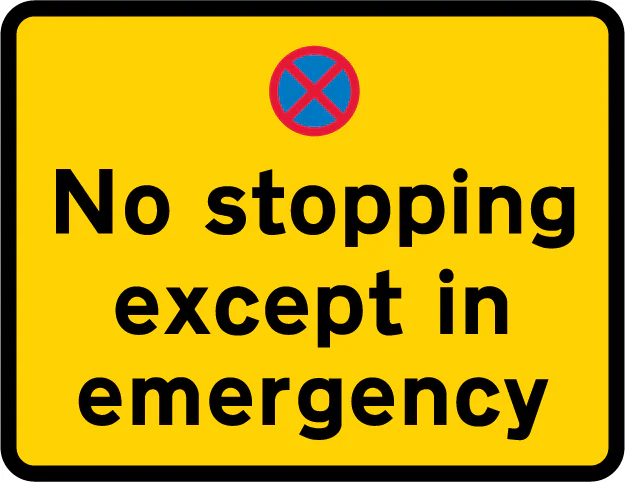 No stopping in lay-by except in emergency