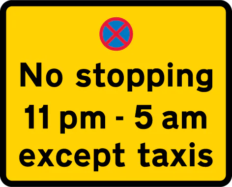 Prohibition on stopping by vehicles other than taxis during the period indicated