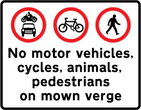 Use of verge maintained in mown or ornamental condition by specified traffic prohibited