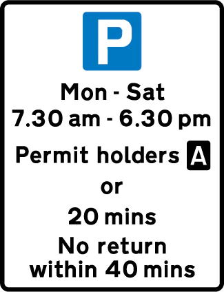Parking place for permit holders with limited waiting permitted by others at specified times