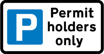 Parking place reserved for permit holders