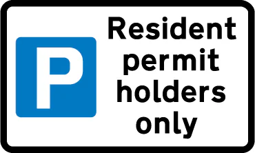Parking place reserved for resident permit holders