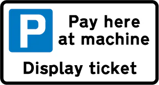 Location of 'pay and display' ticket machine
