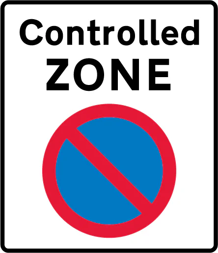 Entrance to a controlled parking zone