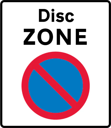 Entrance to a disc parking zone