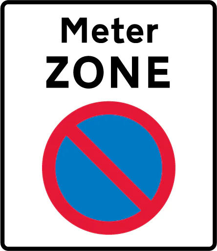 Entrance to a meter parking zone