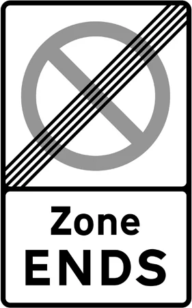 End of controlled or voucher parking zone