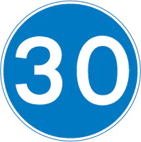 Minimum speed limit of 30 miles per hour