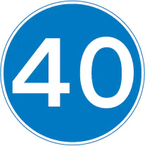 Minimum speed limit of 40 miles per hour