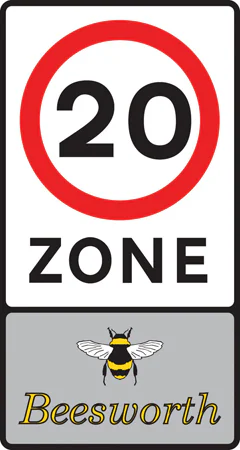 Entrance to a 20 miles per hour speed limit zone