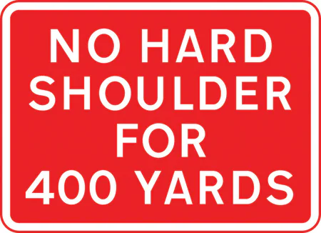 Temporary absence of hard shoulder for 400 yards