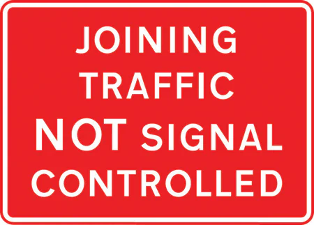 Traffic joining a length of road being controlled by portable traffic signals is not controlled by these signals