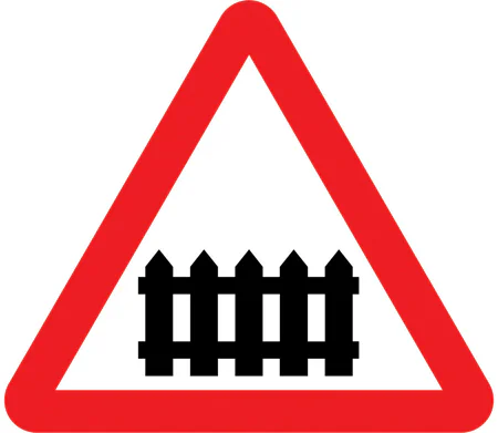 Level crossing with gate or barrier ahead