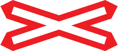 Location of railway or tramway level crossing without a gate or barrier