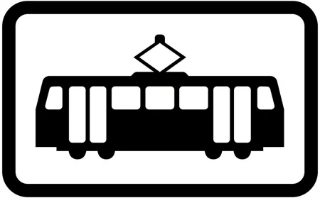 Open tramway level crossing without light signals